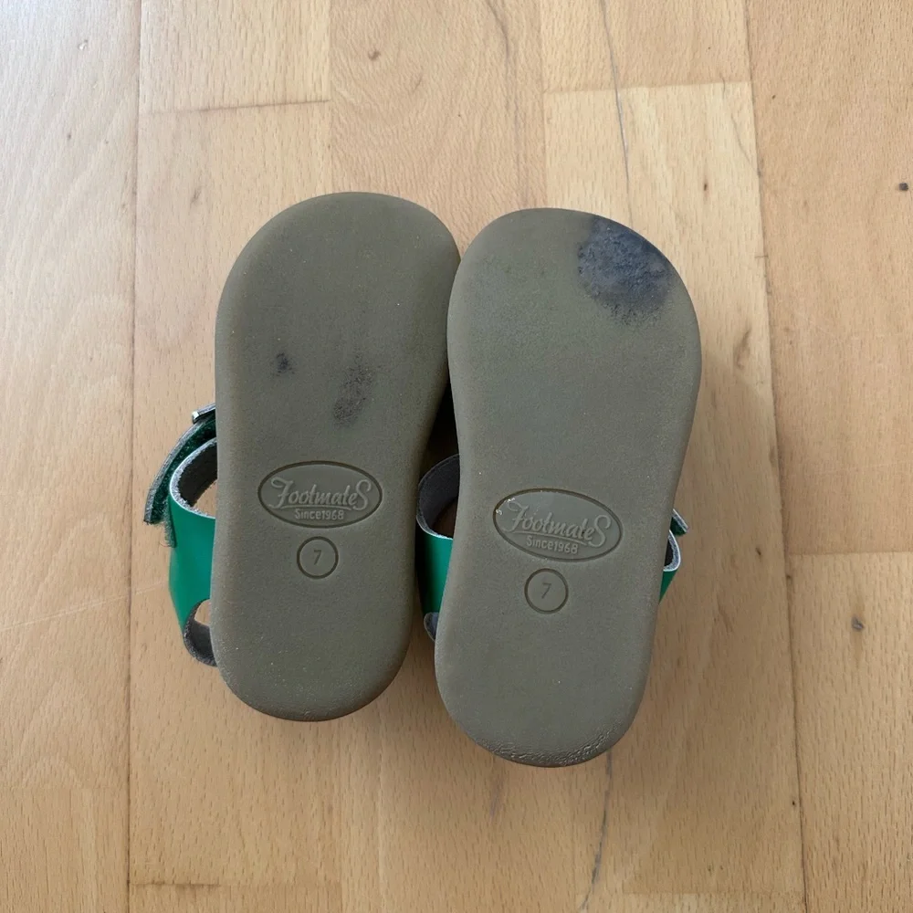 FootMates Green Double-Buckle Kids Sandals